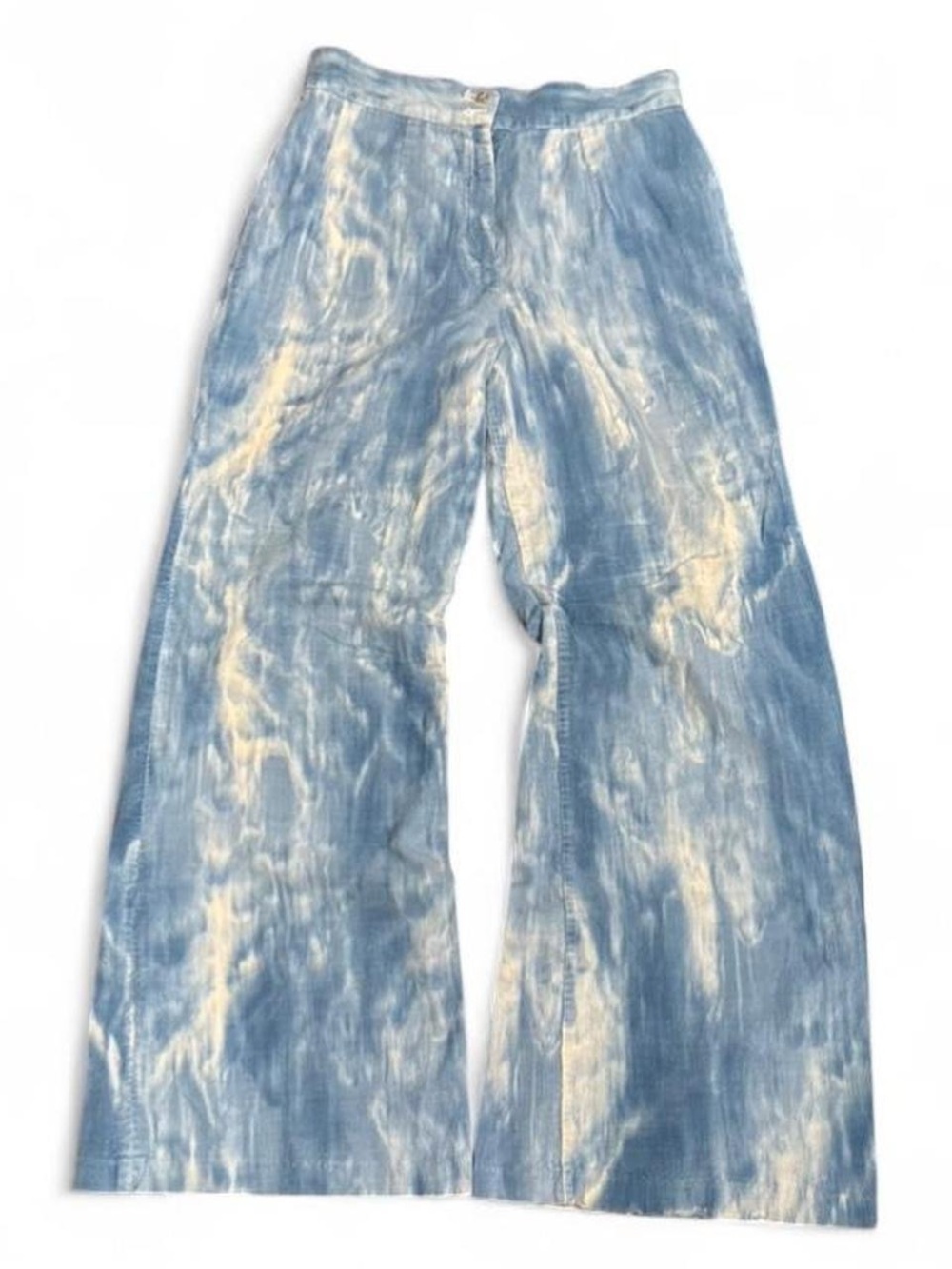 Vintage 70s Corduroy Tie Dye Flared Bell Bottom Wide Leg Pants